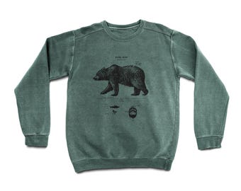 Brown Bear Anatomy Sweatshirt, Grizzly Bear Sweatshirt