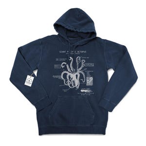 Pacific Octopus Anatomy Hoodie, Giant Pacific Octopus Hoodie, Marine Biologist Hoodie, Pacific Octopus Sweatshirt, Beach Sweatshirt