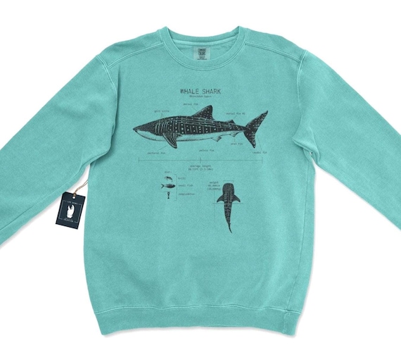 Whale Shark Anatomy Sweatshirt, Whale Shark Gift, Marine Biology, Shark Sweatshirt, Beach Cover Up, Whale Shark Gift, Marine Biology Shirt