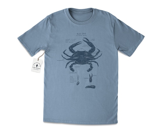 Blue Crab Anatomy T Shirt, Chesapeake Bay Shirt, Crab Fishing