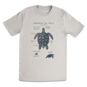 Loggerhead Sea Turtle Anatomy T Shirt, Loggerhead T-shirt, Sea Turtle Gifts, Marine Biologist T Shirt, Vintage Sea Turtle Print Sand