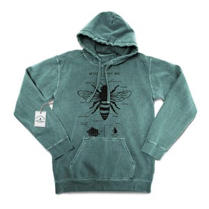 Honey Bee Anatomy Hoodie, Western Honey Bee Hoodie, Bee Biology, Bee Keeper Hoodie, Melittology Gifts, Original Honey Bee Art