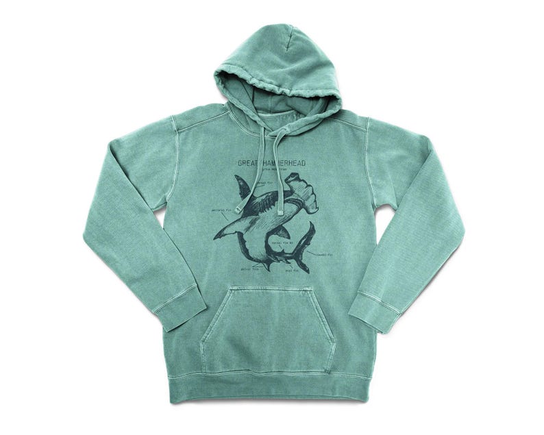 Hammerhead Anatomy Hoodie, Hammerhead Shark Hoodie, Hammerhead Shark Sweatshirt, Marine Biology Hoodie, Hammerhead Shark Art, Shark Artwork image 5
