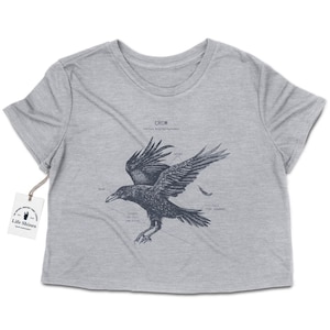 Crow Anatomy Crop Top, Corvus Crop Top, Crow Shirt for Women, Crow T Shirt, Crow Biology, Crow Art, Corvus Art, Corvus Biology