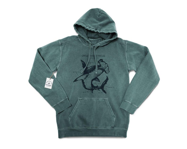 Hammerhead Anatomy Hoodie, Hammerhead Shark Hoodie, Hammerhead Shark Sweatshirt, Marine Biology Hoodie, Hammerhead Shark Art, Shark Artwork image 3