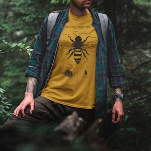 Honey Bee Anatomy T shirt, Western Honey Bee T Shirt, Bee Keeper Shirt, Original Bee Artwork, Honey Bee Biology, Honey Bee Animal Anatomy™ image 4
