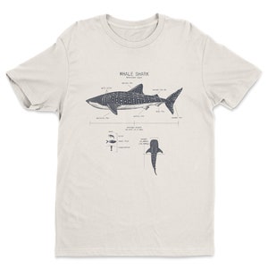 Whale Shark Anatomy T-shirt, Whale Shark T shirt, Marine Biology Shirt, Nautical T Shirt, Shark Gift, Shark Shirt, Beach T shirt Natural