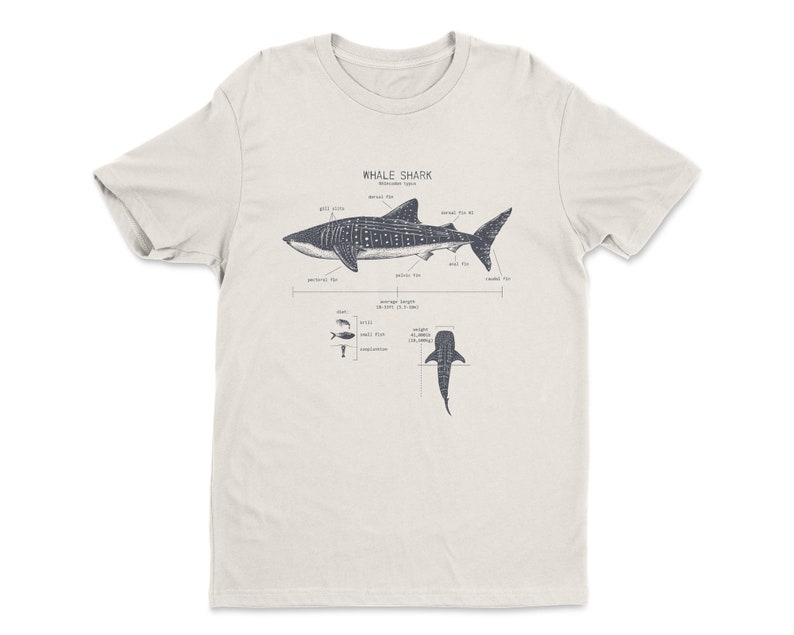 Whale Shark Anatomy T-shirt, Whale Shark T shirt, Marine Biology Shirt, Nautical T Shirt, Shark Gift, Shark Shirt, Beach T shirt Natural
