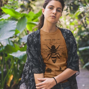 Honey Bee Anatomy T shirt, Western Honey Bee T Shirt, Bee Keeper Shirt, Original Bee Artwork, Honey Bee Biology, Honey Bee Animal Anatomy™ image 5