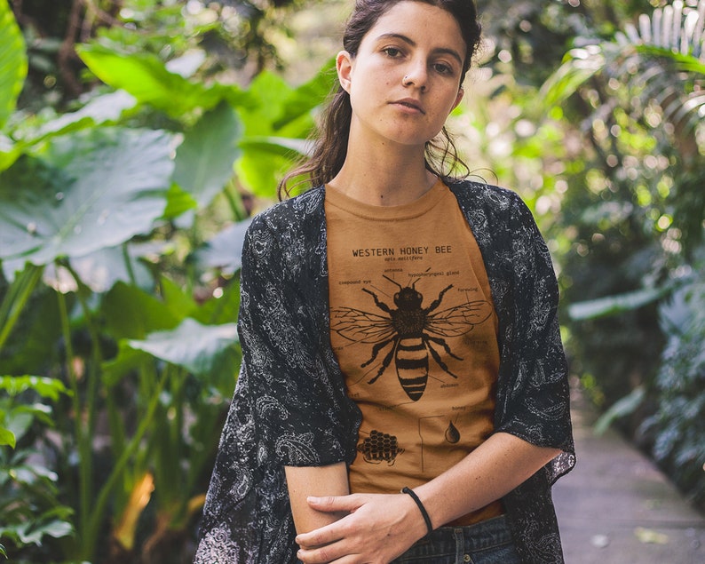 Honey Bee Anatomy T shirt, Western Honey Bee T Shirt, Bee Keeper Shirt, Original Bee Artwork, Honey Bee Biology, Honey Bee Animal Anatomy™ image 5