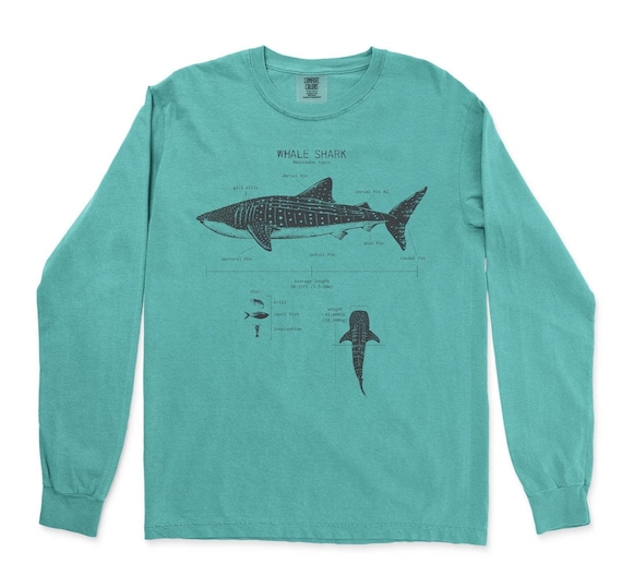 Whale Shark Anatomy Long Sleeve, Shark Shirt, Whale Shark T-shirt, Marine Biology Shirt, Science Shirt, Beach Long Sleeve, Whale Shark Gifts