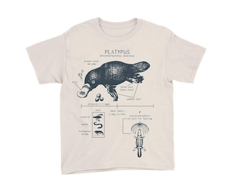 Jugend Schnabeltier Anatomisch T-shirt, Kinder Schnabeltier T-shirt, australisches wild lebendes Hemd für Kinder, Biologie-Hemd, Schnabeltier Geschenke für Kinder