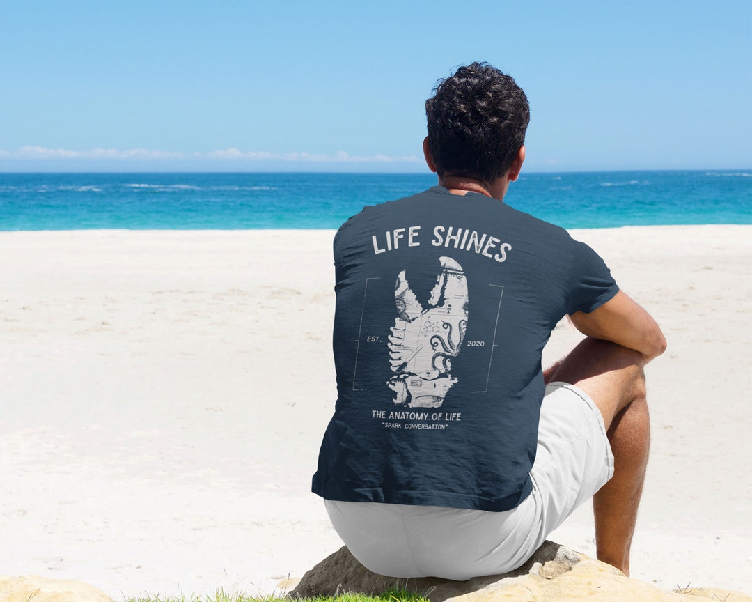Maglietta con artiglio di aragosta anatomico maglietta con logo del marchio Life Shines Etsy Italia