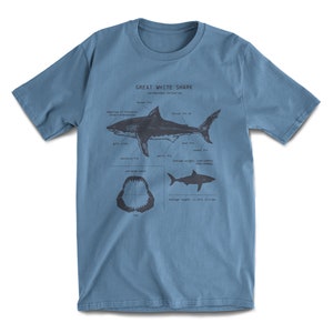 Great White Shark Anatomy T-shirt, Shark Shirt, Great White Shark Biology Shirt, Shark Gift, Great White Shark Drawing, Marine Biology Shirt Pacific