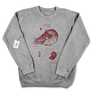 Nautilus Anatomy Sweatshirt, Chambered Nautilus Sweatshirt, Nautilus Biology, Marine Biologist Sweatshirt, Cephalopod Sweatshirt
