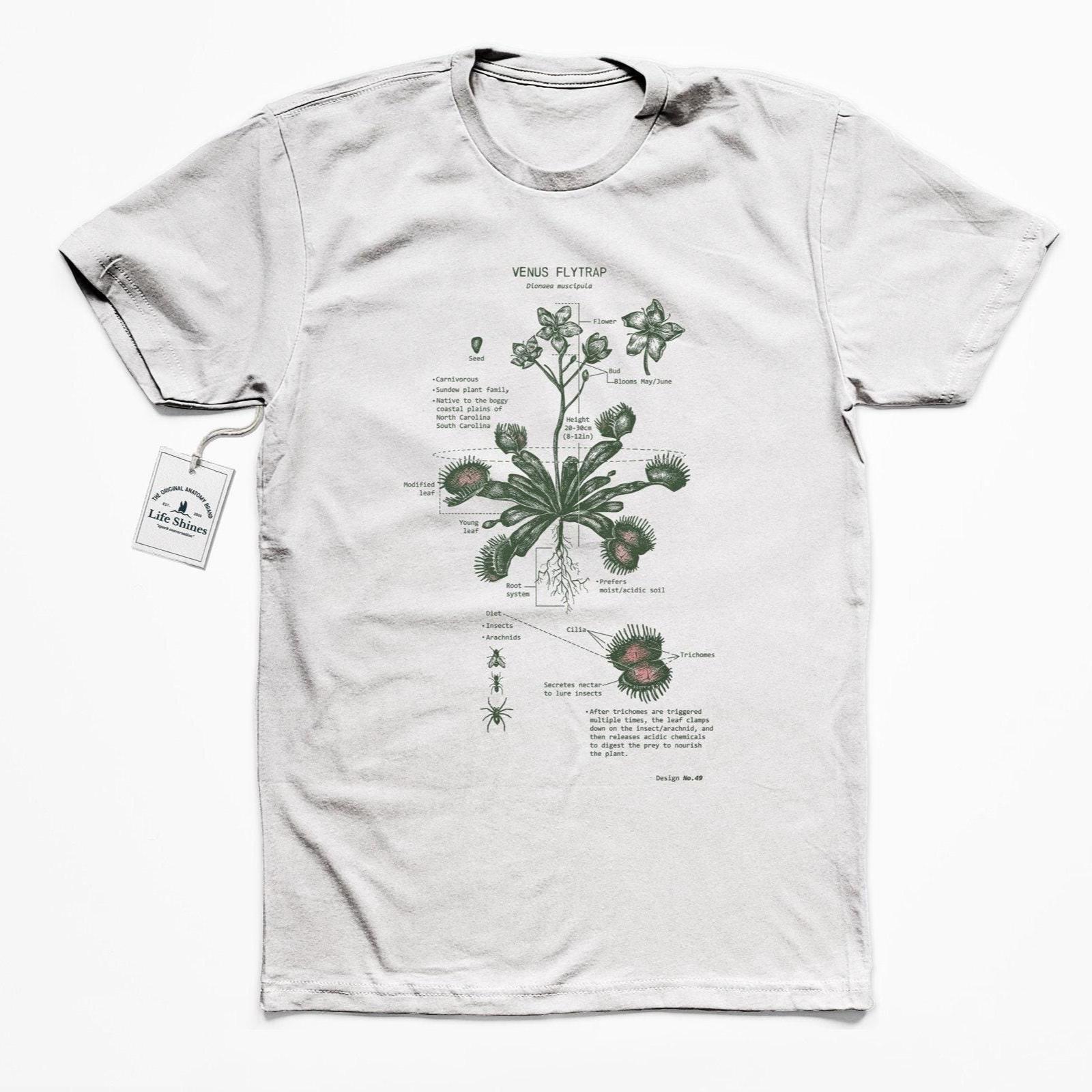 【CPGN STUDIO】Venus Flytrap Short Sleeve T-shirt Venus Flytrap Anatomy Diagram Tshirt, Venus Flytrap