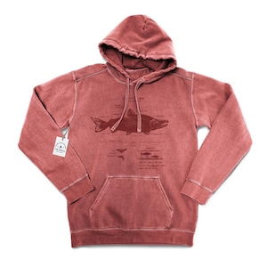 Moletom com capuz de anatomia do salmão vermelho, Moletom com capuz de biologia do salmão, Moletom com capuz de migração do salmão, Biólogo do salmão vermelho, Moletom com capuz de salmão serigrafado