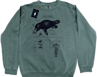 Sudadera con anatomía del ornitorrinco, Sudadera con ornitorrinco de pico de pato, Regalo para biólogos, Sudadera australiana, Sudadera científica, Regalos de ornitorrinco