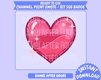 Sparkly Heart Jar Channel Points Emote, Anime Style, Kawaii, ready to use, starter emotes