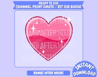 Sparkly Heart Channel Points Emote, Anime Style, Kawaii, ready to use, starter emotes