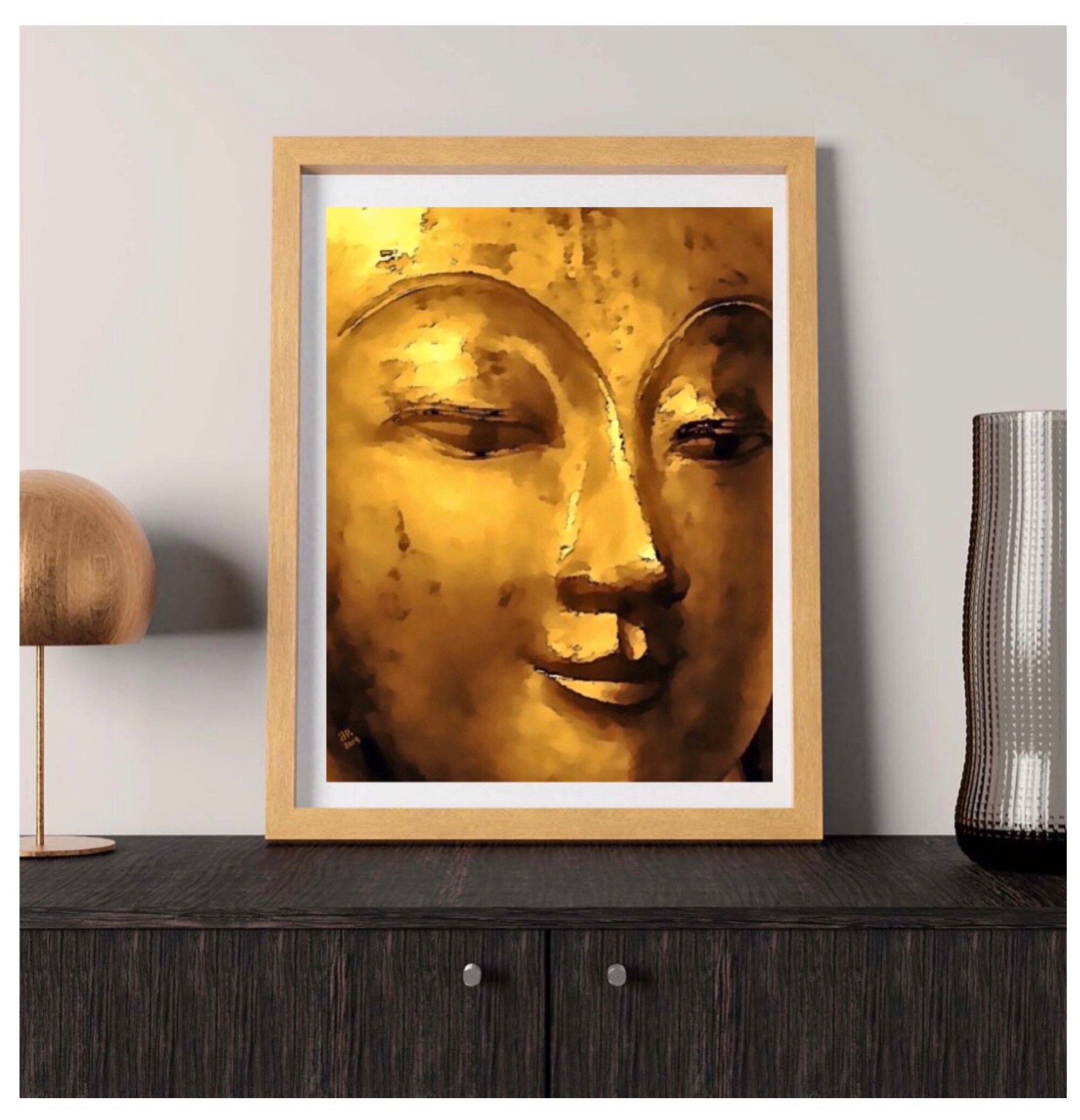 Gold Buddha Golden Buddha Gold Wall Art Buddha Print Etsy