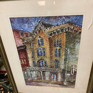 Signed Original Mixed Media Painting Collage by Local Pennsylvania Artist Ron F Linder