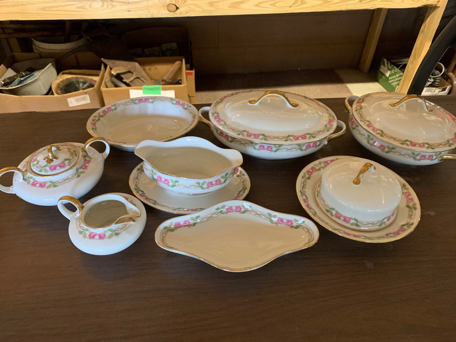 Wm Guerin & Co Guegue Rose Pattern Limoges China Set Etsy