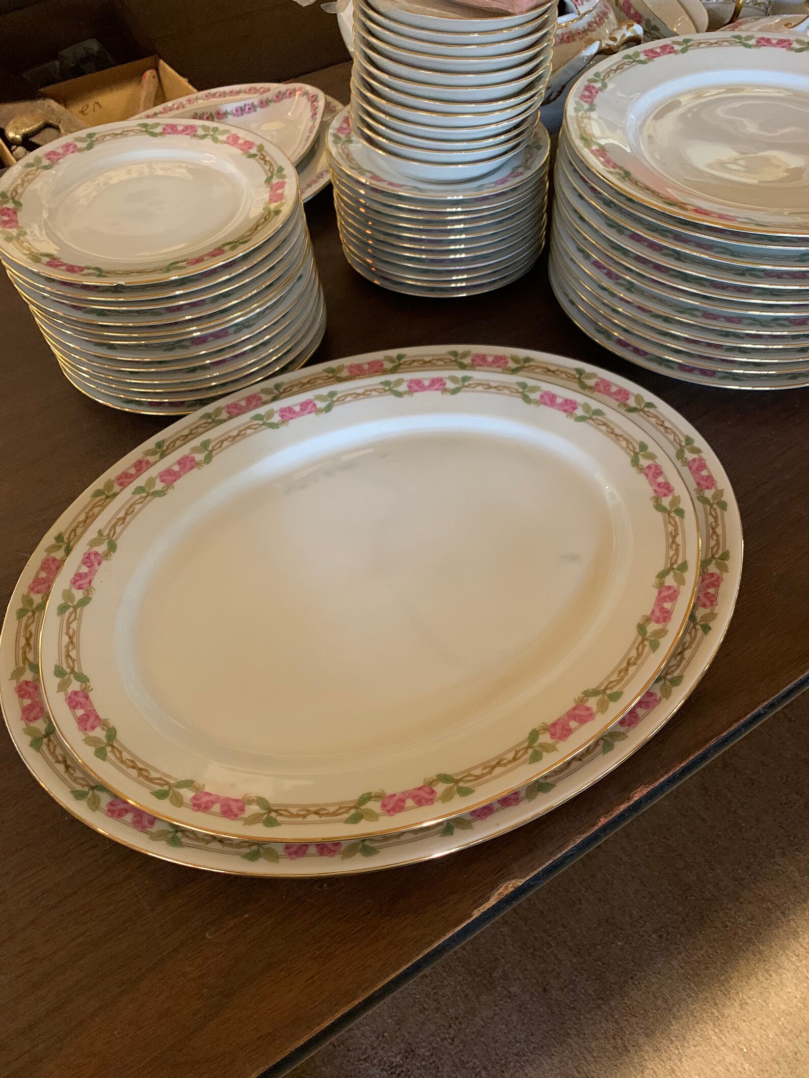 Wm Guerin & Co Guegue Rose Pattern Limoges China Set Etsy