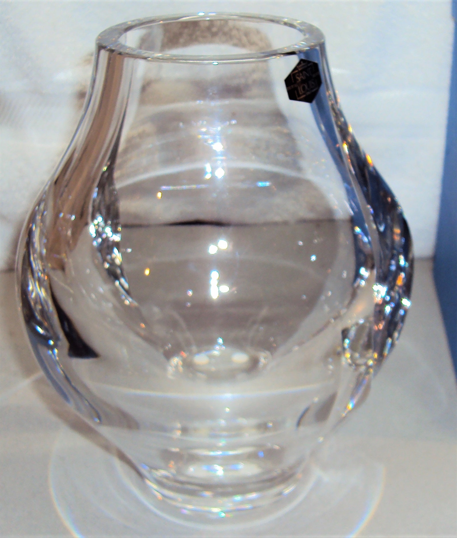 St Louis France Crystal Art Glass Teardrop Vase MIB Mint in Etsy