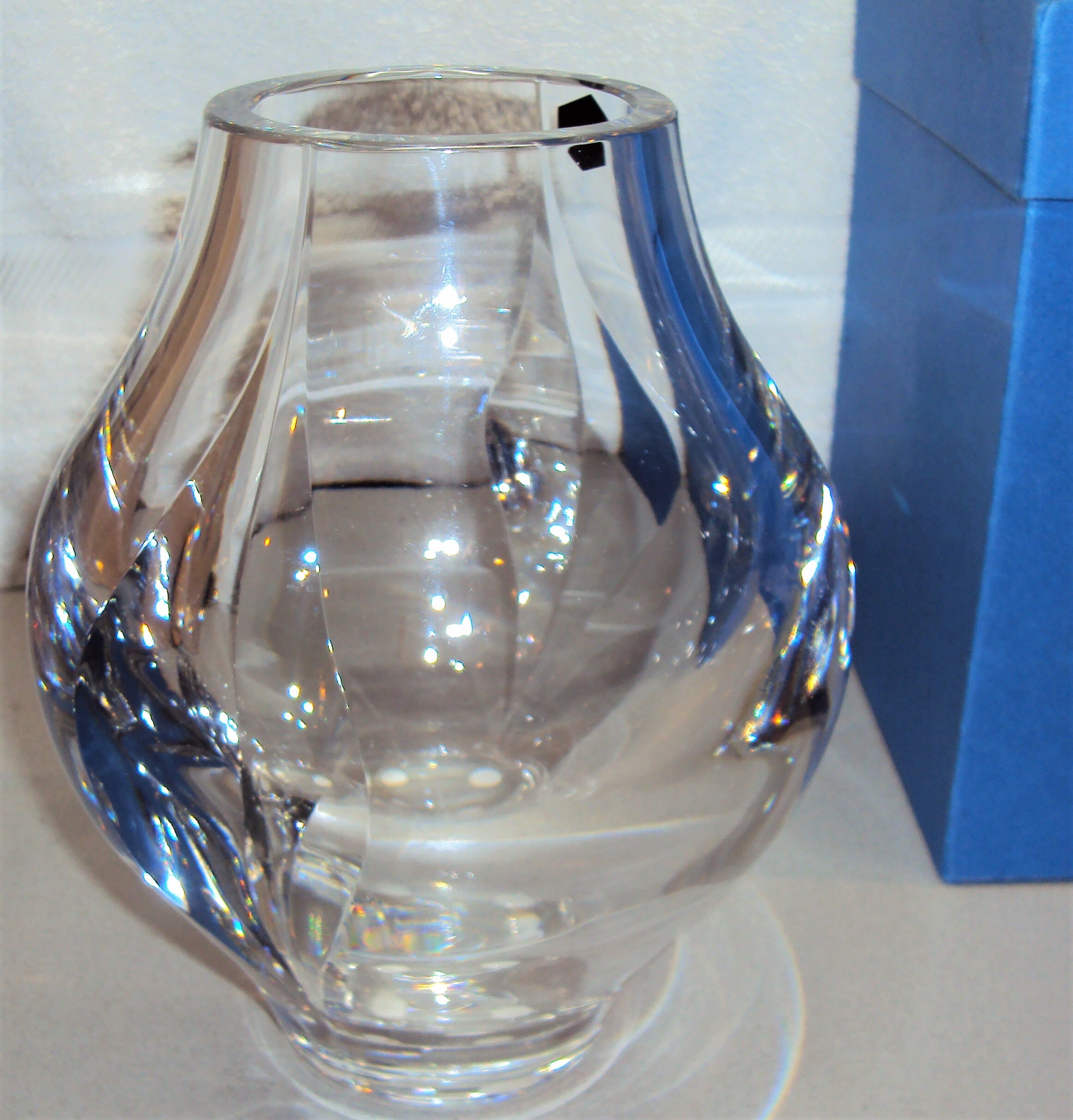 St Louis France Crystal Art Glass Teardrop Vase MIB Mint in Etsy