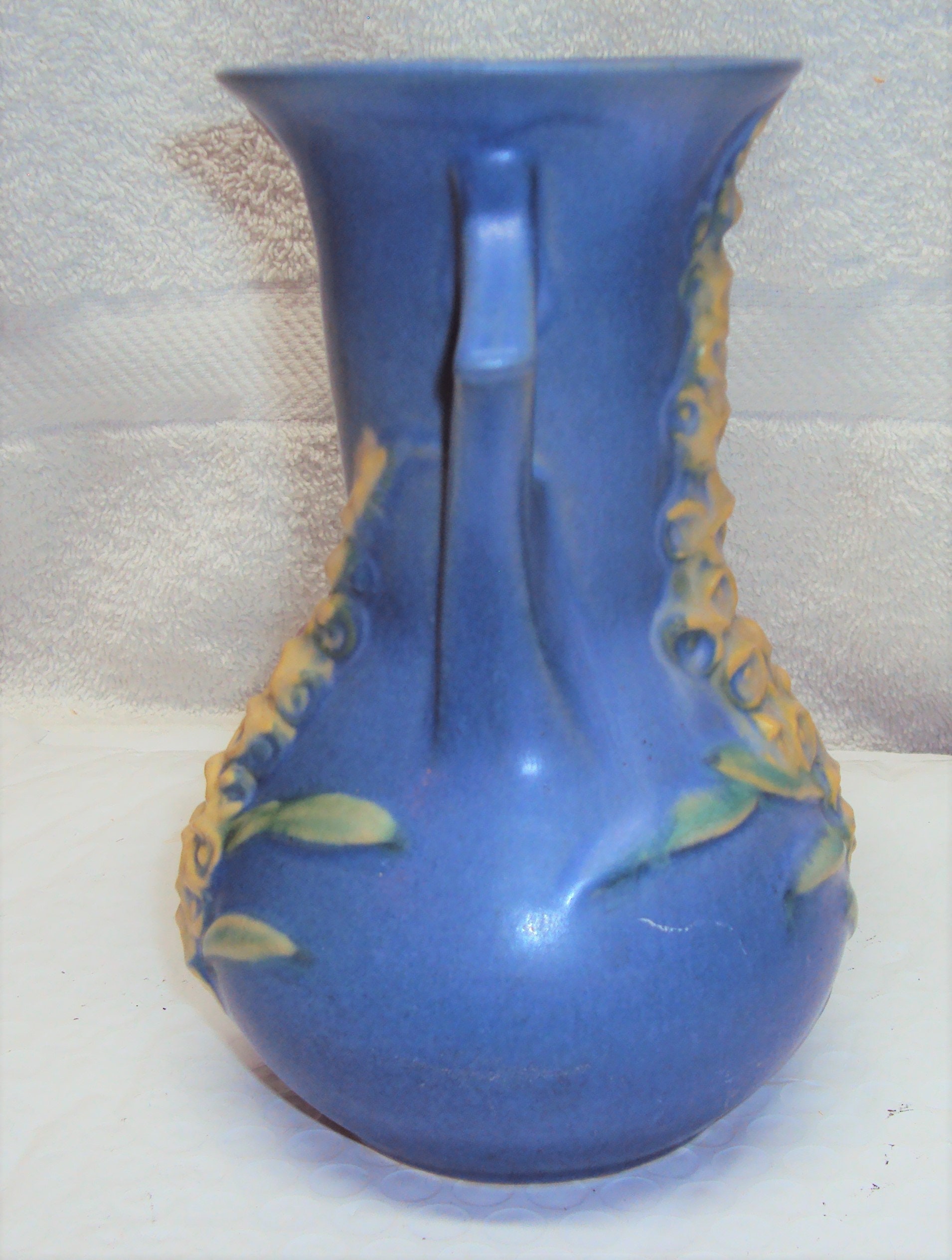 Roseville Blue Foxglove Vase 436 Excellent Damage Free Etsy