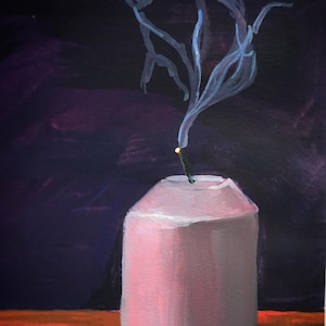 Candle for Ascension Sunday Original  Painting | Hand-Painted Candle Watercolor Art | Candle Painting | Hand-Painted Art | Watercolor