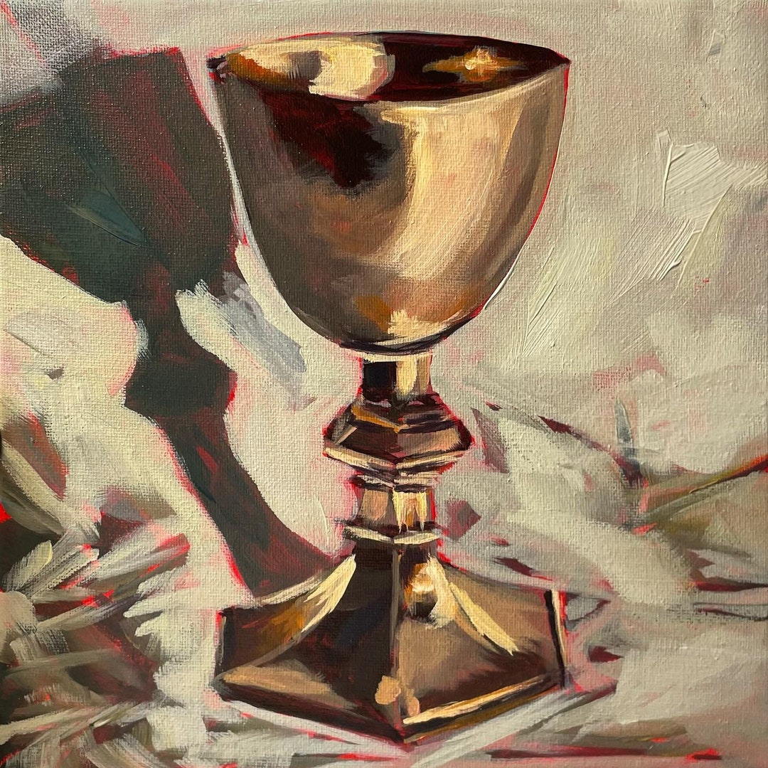 Chalice Painting, Original Acrylic Painting, Goblet Artwork Etsy