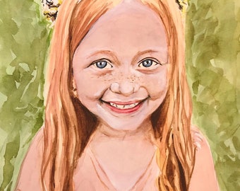 Custom Watercolor Portrait Painting - Commission Portrait Painting - Family Portrait Painting