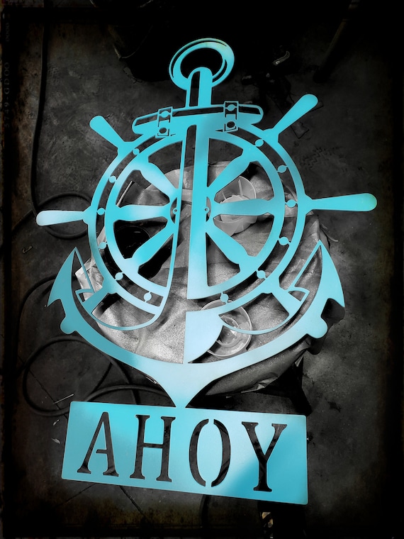 Nautical Ahoy metal art