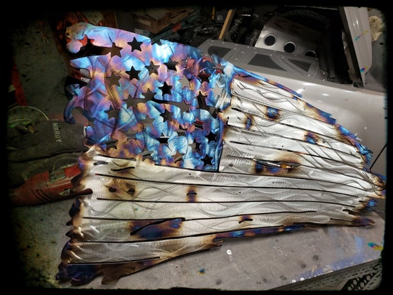 Heat Tempered American Tattered Flag