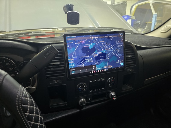 2007 - 2013 Silverado & Sierra Magnetic Tablet mount (Removable) with aftermarket radio