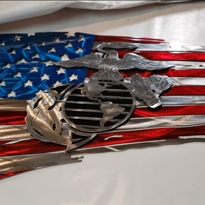 US Marines Tattered Flag