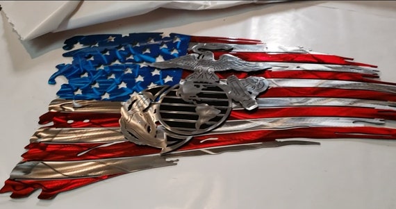 US Marines Tattered Flag