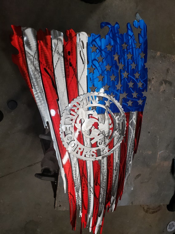 Marine Corps Tattered American Flag