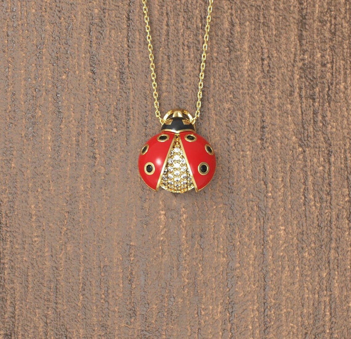 Ladybug Necklace 925 Solid Silver Pendant Necklace Gift For Etsy