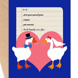 Gans Hochzeitskarte ohne Titel