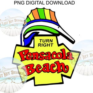 Pensacola Beach Sign PNG Digital Download