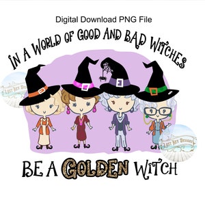 Golden Witch Halloween PNG Digital Download Sublimation Datei