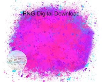 Paint splatter PNG sublimazione sfondo Digital Download Rosa Viola Blu