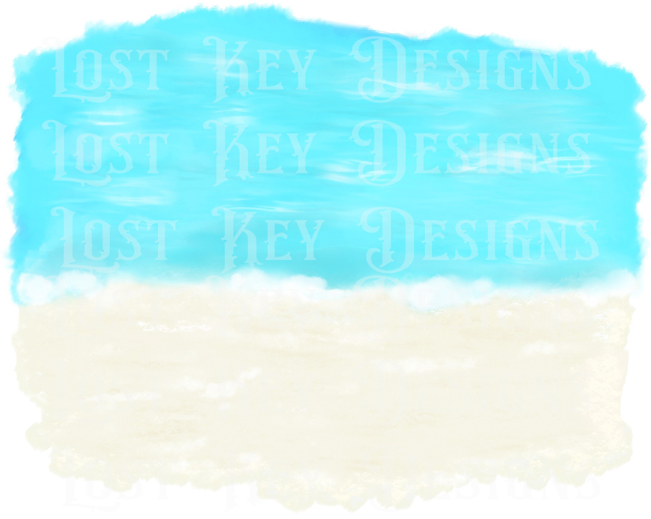PNG Beach Ocean Sky Seashore Background Watercolor Digital Download ...