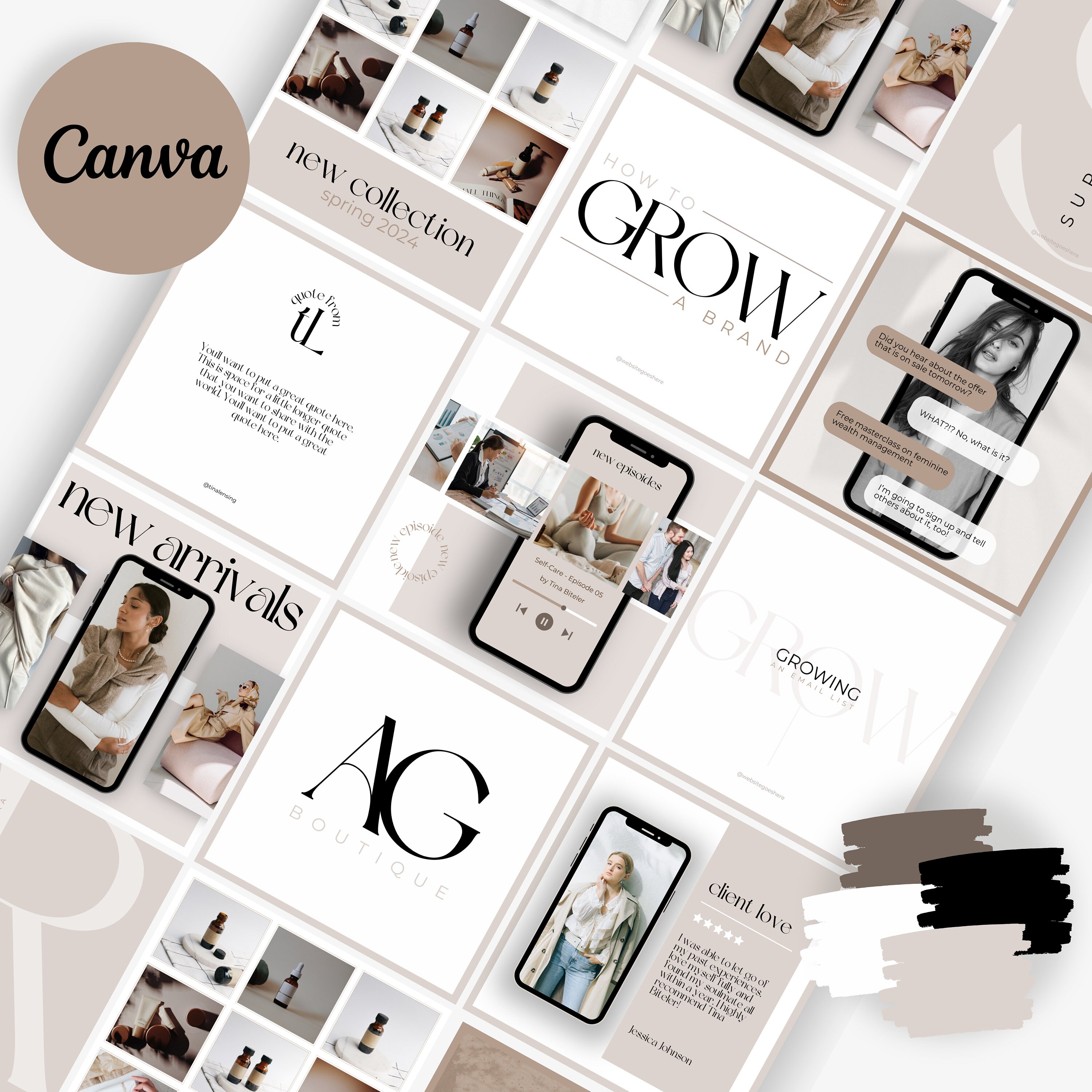 Social Media Templates Canva | Coaching Instagram Templates | Digital ...