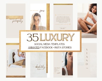 35 Luxury Neutral Social Media Templates: Animated Facebook & Instagram Story Templates