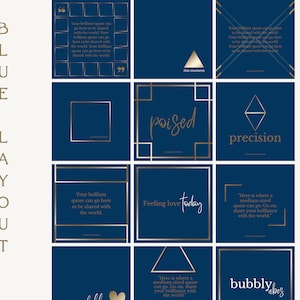 Branding Kit: 100 Luxury Instagram Templates in Navy Blue - Etsy