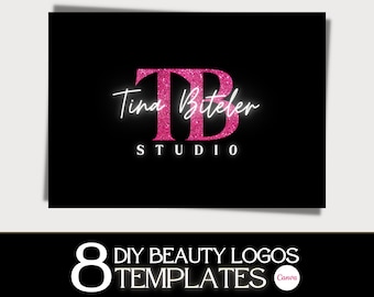 May include: A pink glitter logo with the letters "TB" for Tina Biteler Studio on a black background.